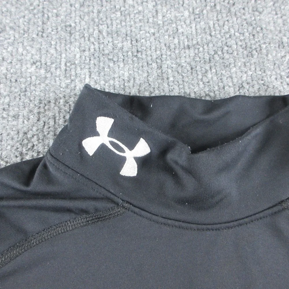 Under Armour Compression Shirt Mens L Black Long Sleeve Mock Neck Coldgear Gym